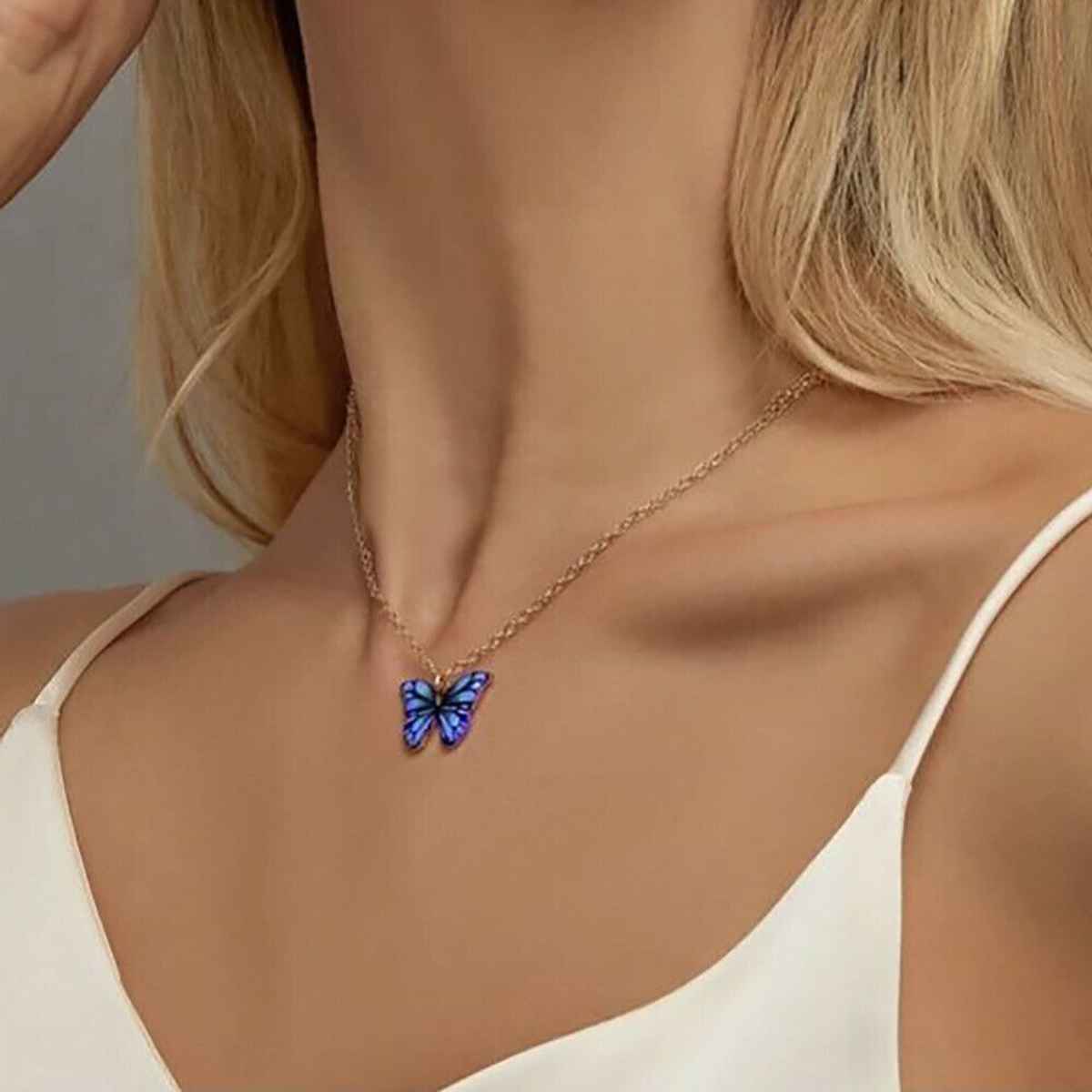 Shining Diva Fashion 5 Pcs Stylish Butterfly Jewellery Necklace Set for Women and Girls | 15200np