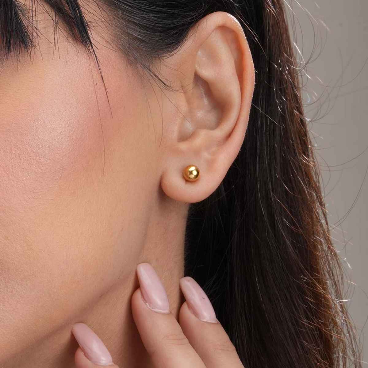 Palmonas Plain Ball Stud Earrings | ER096-6-G