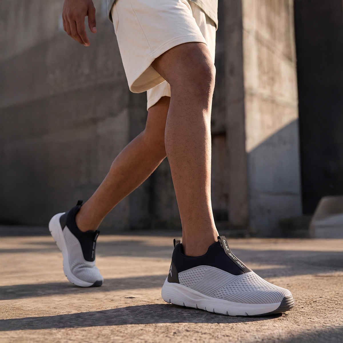 Avant Men's Sigma Slip on Walking Shoes | Light Grey-Black | UK 10