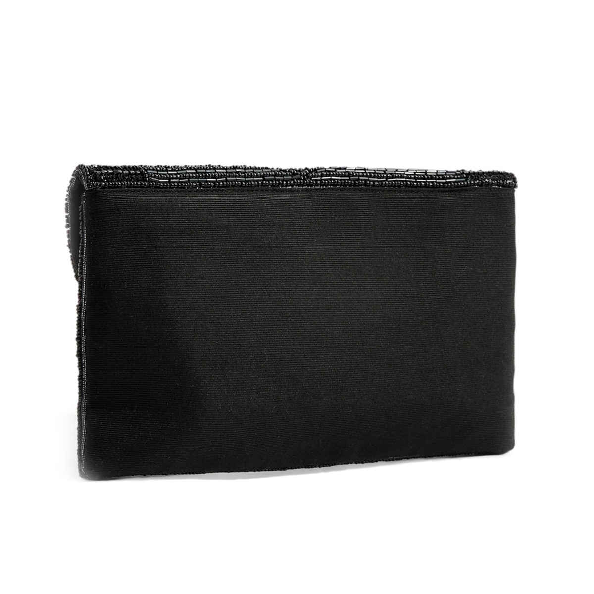 Accessorize London Women's Beaded Scallop Clutch - Black