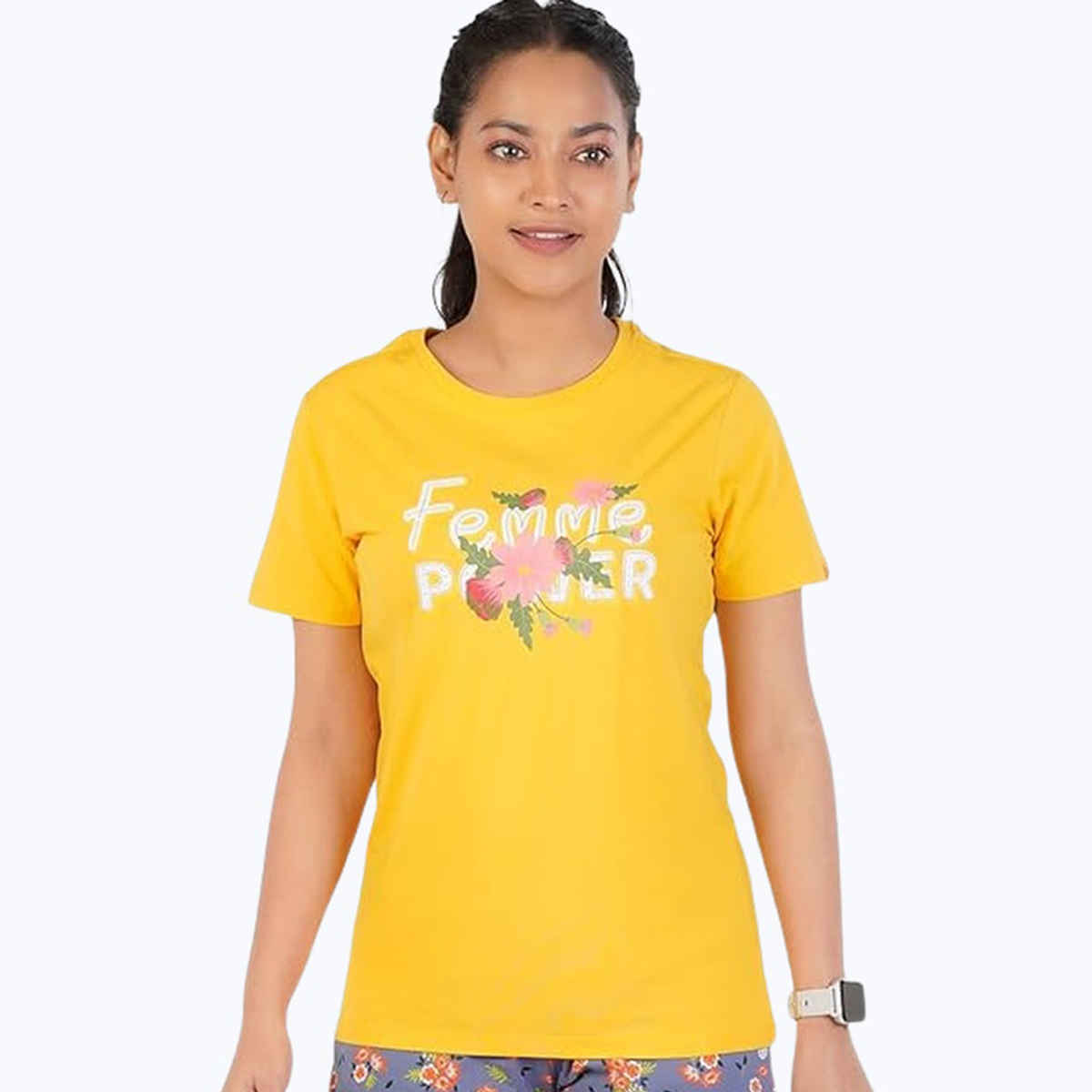 Rupa Colors Playsure T-shirt - Mustard | Printed | L