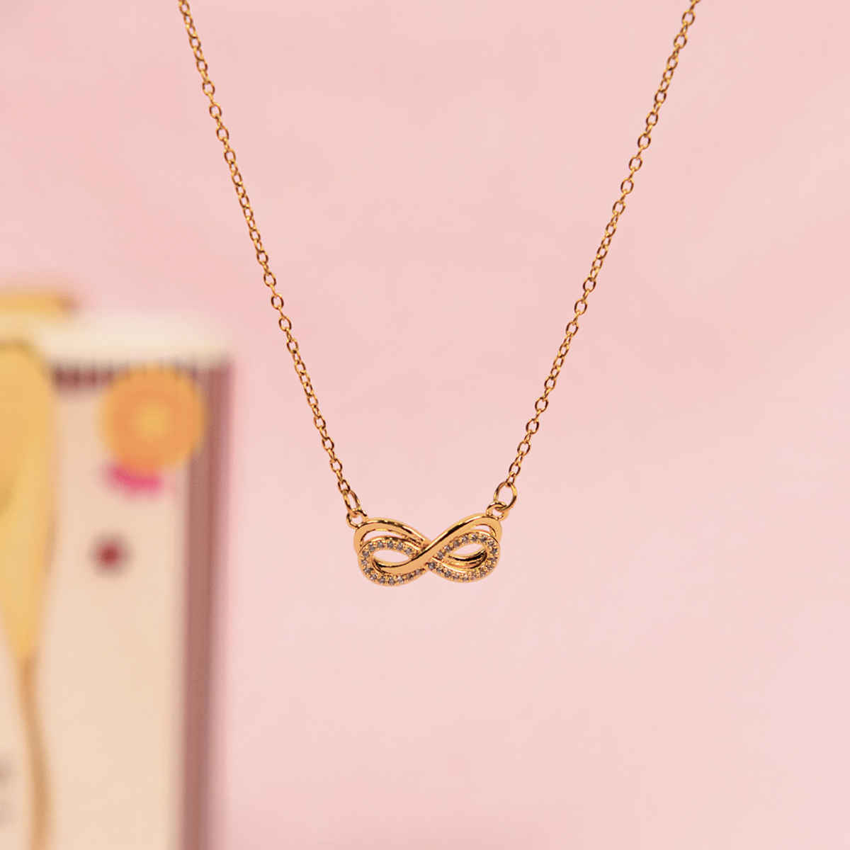 Salty Infinity Mothers Love Golden Crystal Necklace and Ring set for Mothers Day | Gold