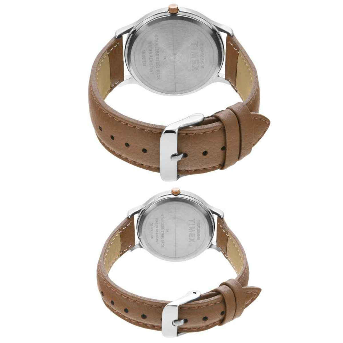 TIMEX Grey Round Dial Analog Pair Watch For Gifting | TW00PR300