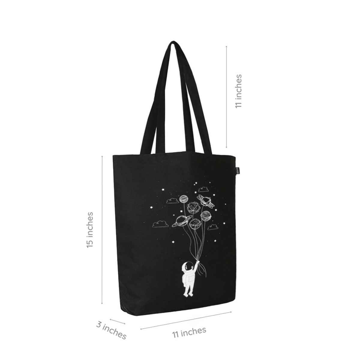 Ecoright Women's Cotton 10 L Shoulder Handle Tote Bag | Black - One Size