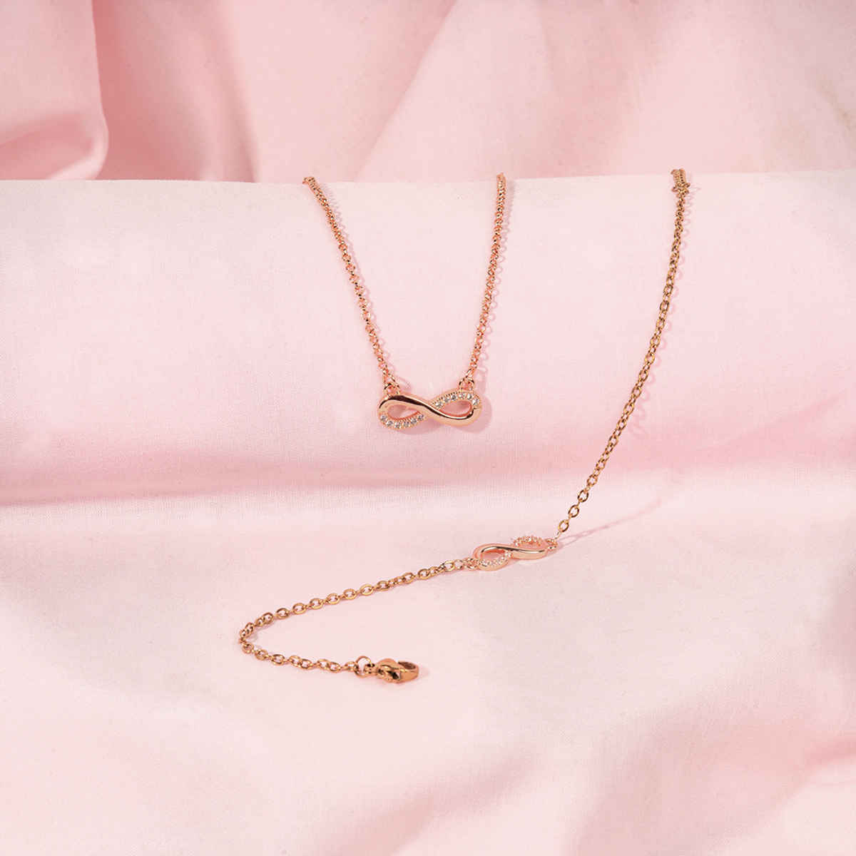 Salty Infinity Mothers Love Golden Crystal Necklace and Bracelet | Gold | White | Mother's Day