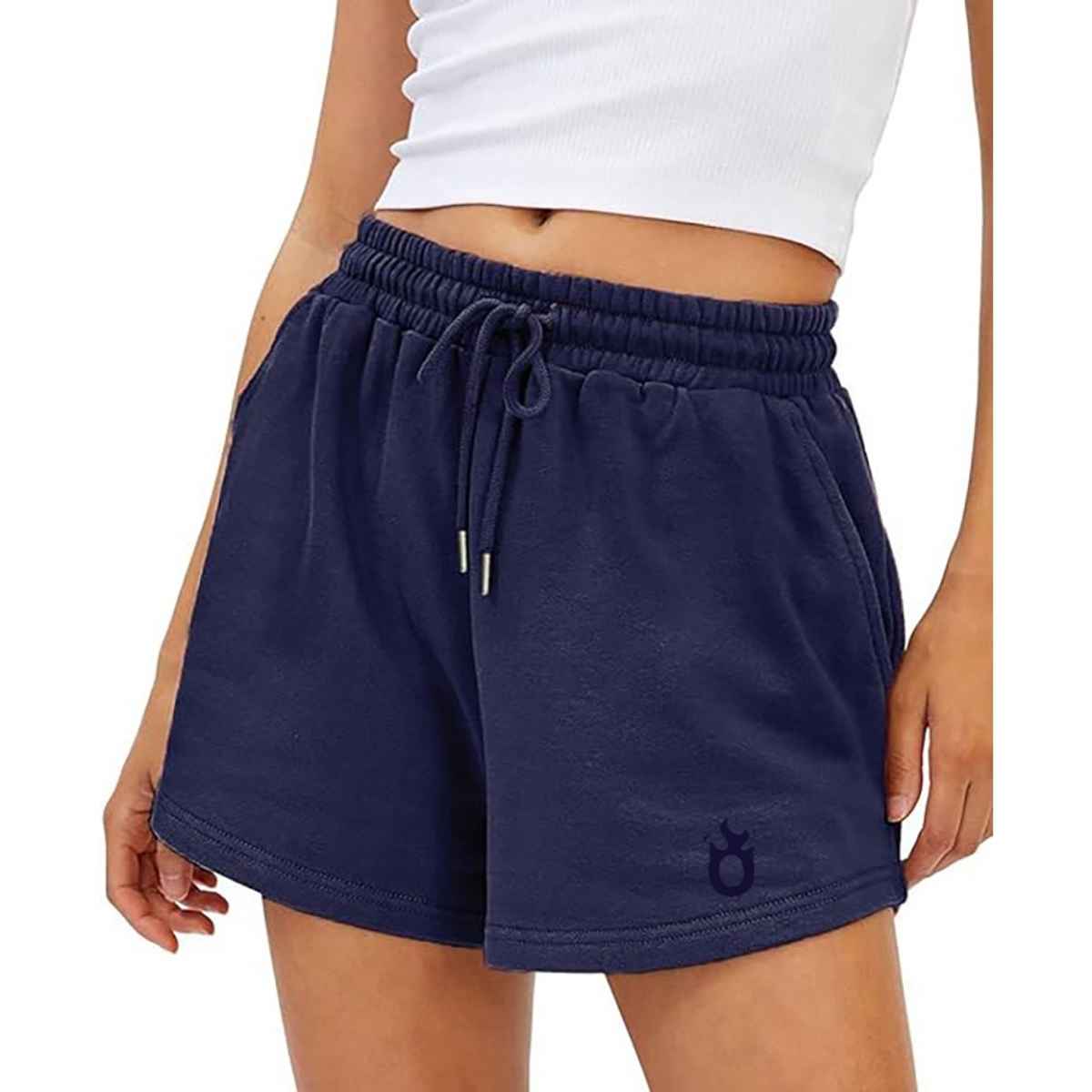 Hotfits Solid Women's Regular Casual and Night Short | Blue - L