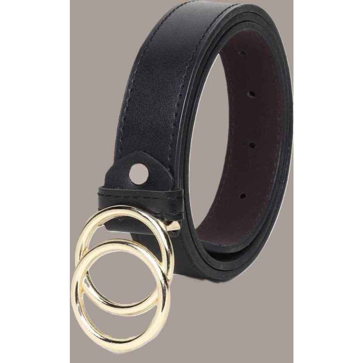 Kaezri PU Leather Black Belt for Women | upto 36 Inch