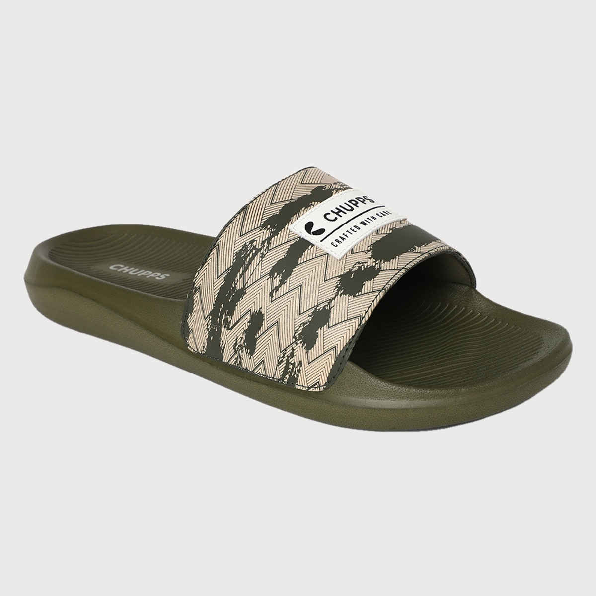 Chupps Traction Olive and Green Men's Casual Slider - UK 9