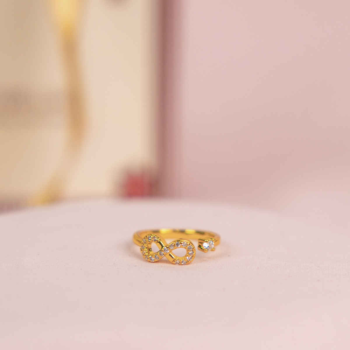Salty Infinity Mothers Love Golden Crystal Necklace and Ring set for Mothers Day | Gold
