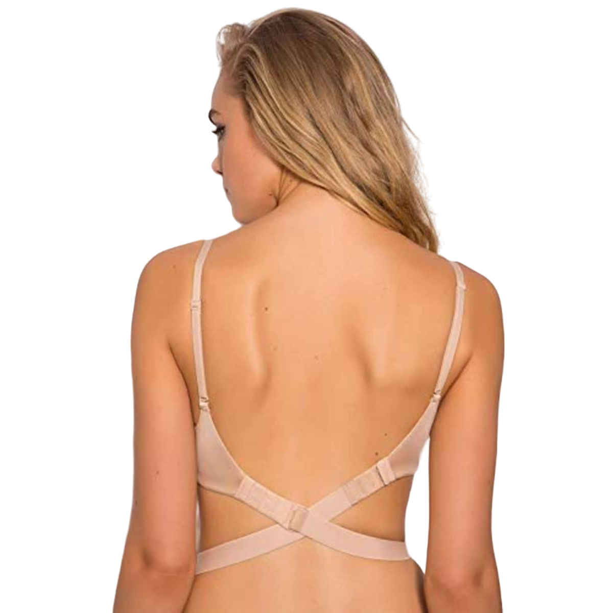 PLUMBURY Women's Adjustable Low Back Bra Strap Convertor/Extender 2 & 3 Hook - Free Size