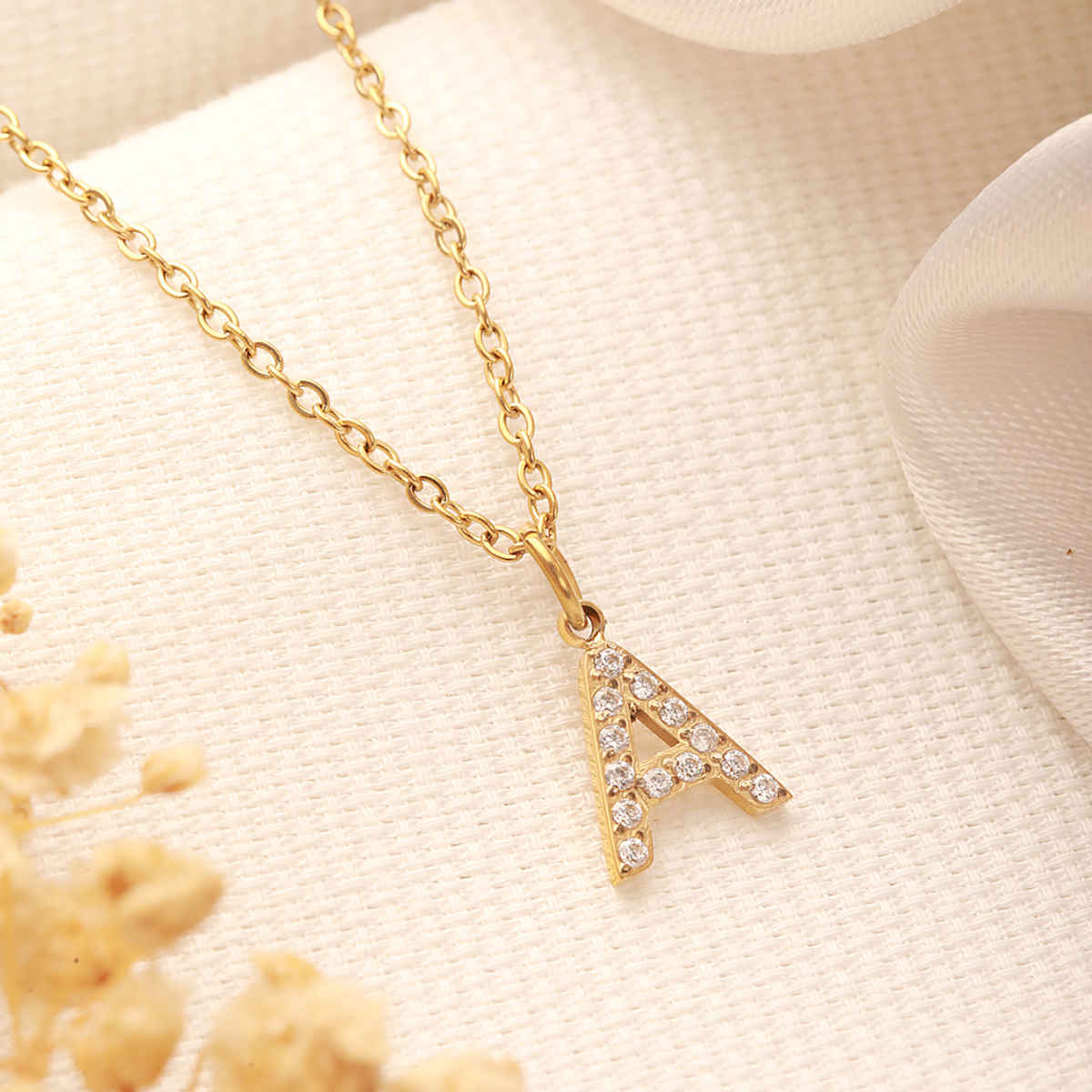 ZAISHA 18K Gold Plated Dainty Initials Necklace (A) | Birthday | Anniversary | Valentines gift