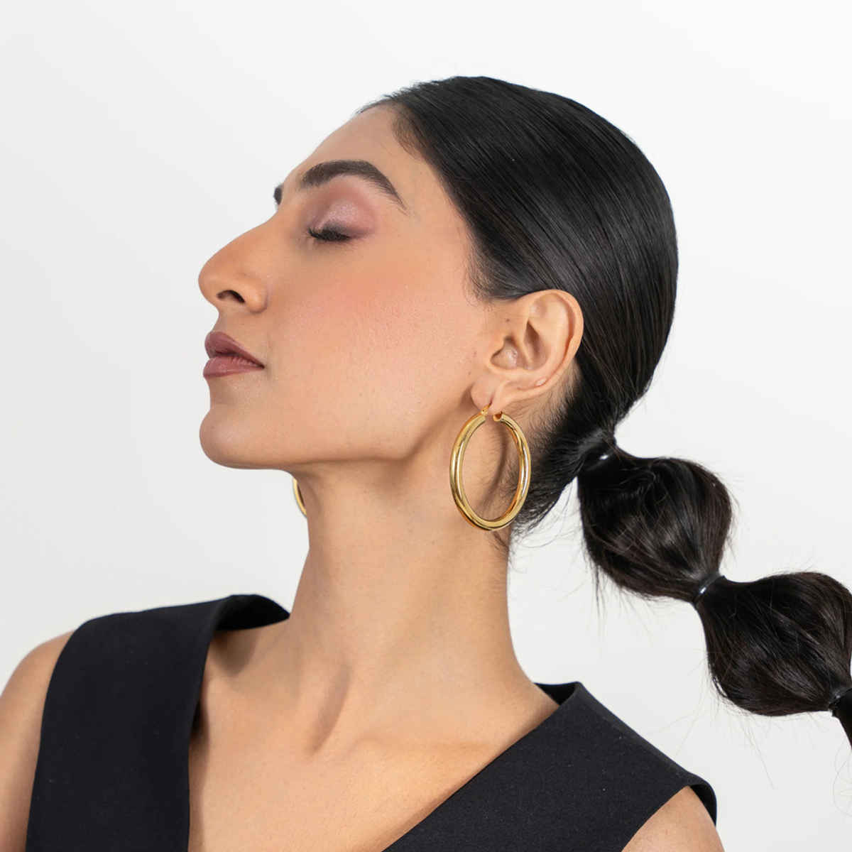ZAISHA 18K Gold Plated Statement Zella Hoops | Large | Birthday | Anniversary | Valentines gift