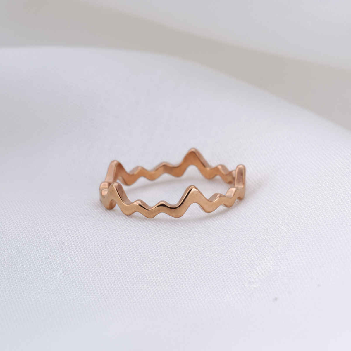 Palmonas Zig Zag Ring- 18K Rose Gold Plated