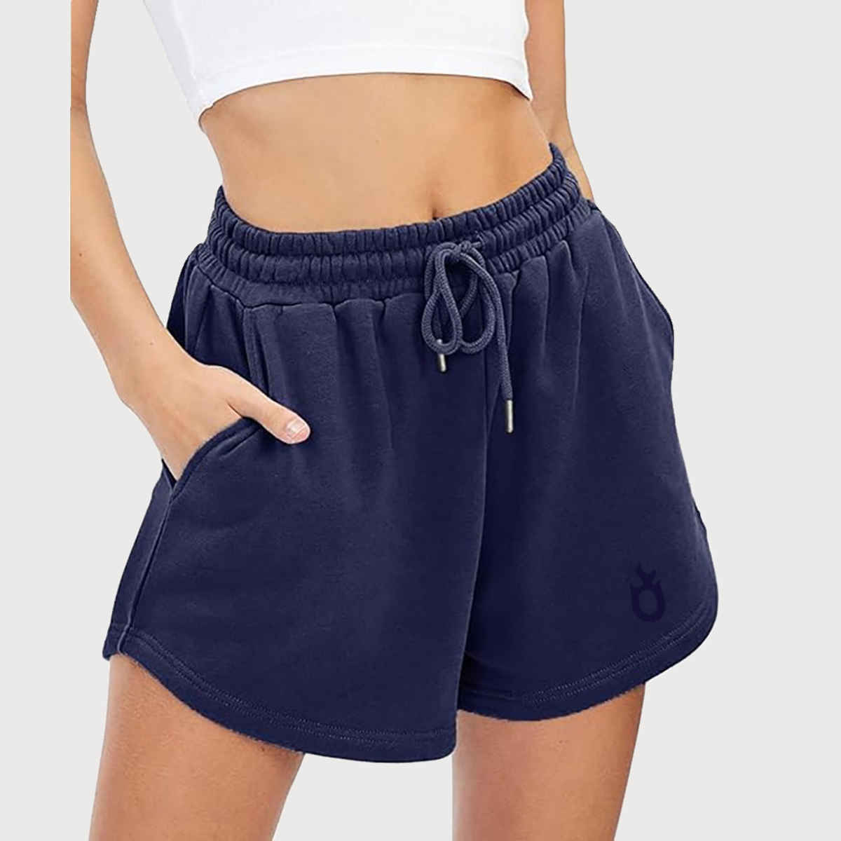 Hotfits Solid Women's Regular Casual and Night Short | Blue - L