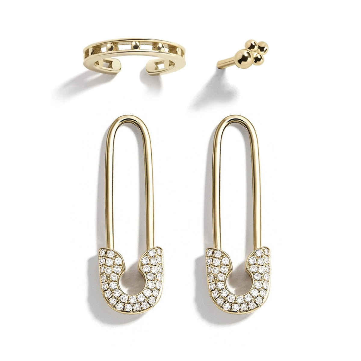 Just Lil Things Rhinestone Pearl Gold Pin Earrings | Jlt11462