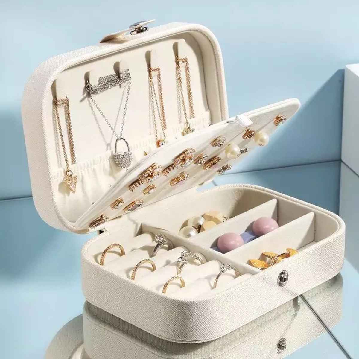 Shining Diva Fashion Pu Leather Storage Case Jewellery Organisers Box for Women | Box1002