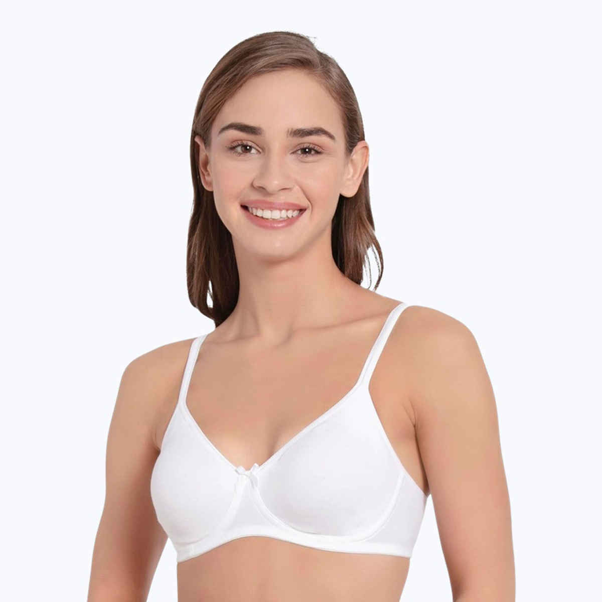 Jockey 1722 Women's Wirefree Non Padded Cotton | Medium Coverage | Concealed Shaper Panel | White - 36B