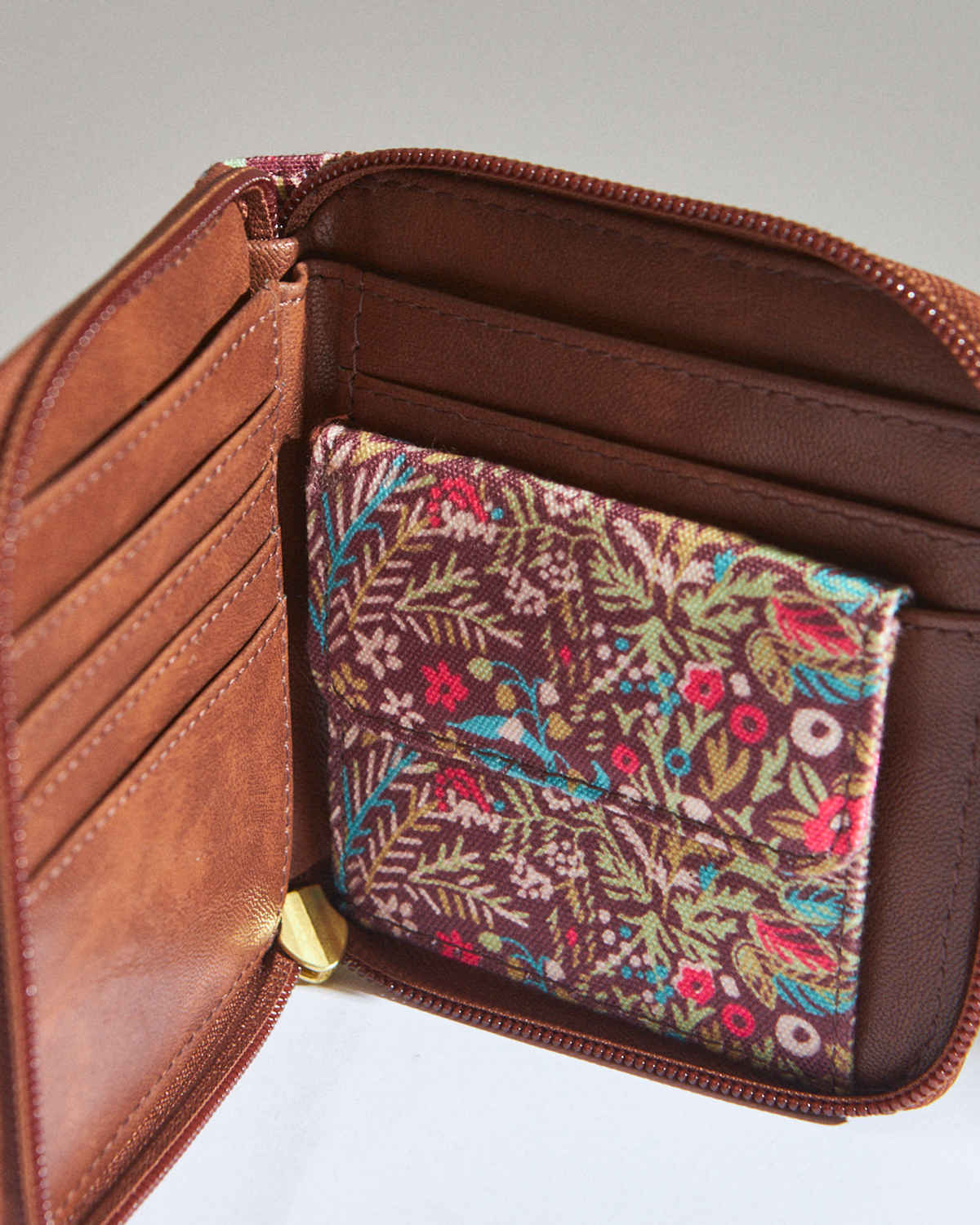 Teal by Chumbak Women's Mini Wallet | Small Wallet, Purse | Rainforest | Brown