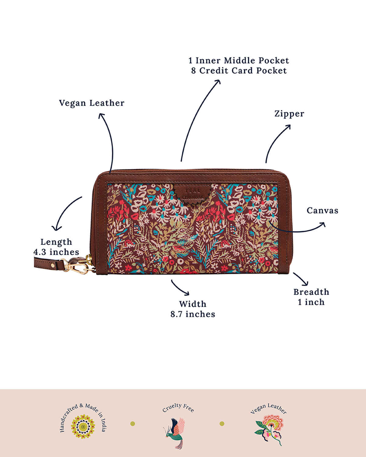Teal by Chumbak Women's Long Wallet | Clutches | Purse | Multi Slot Card Holder | Travel Hand Purse