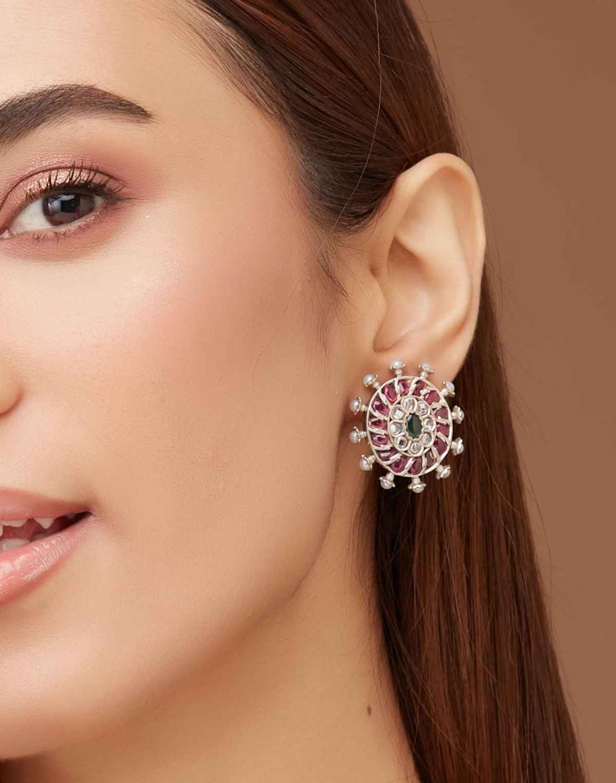 Fabindia Floral Metal Danglers