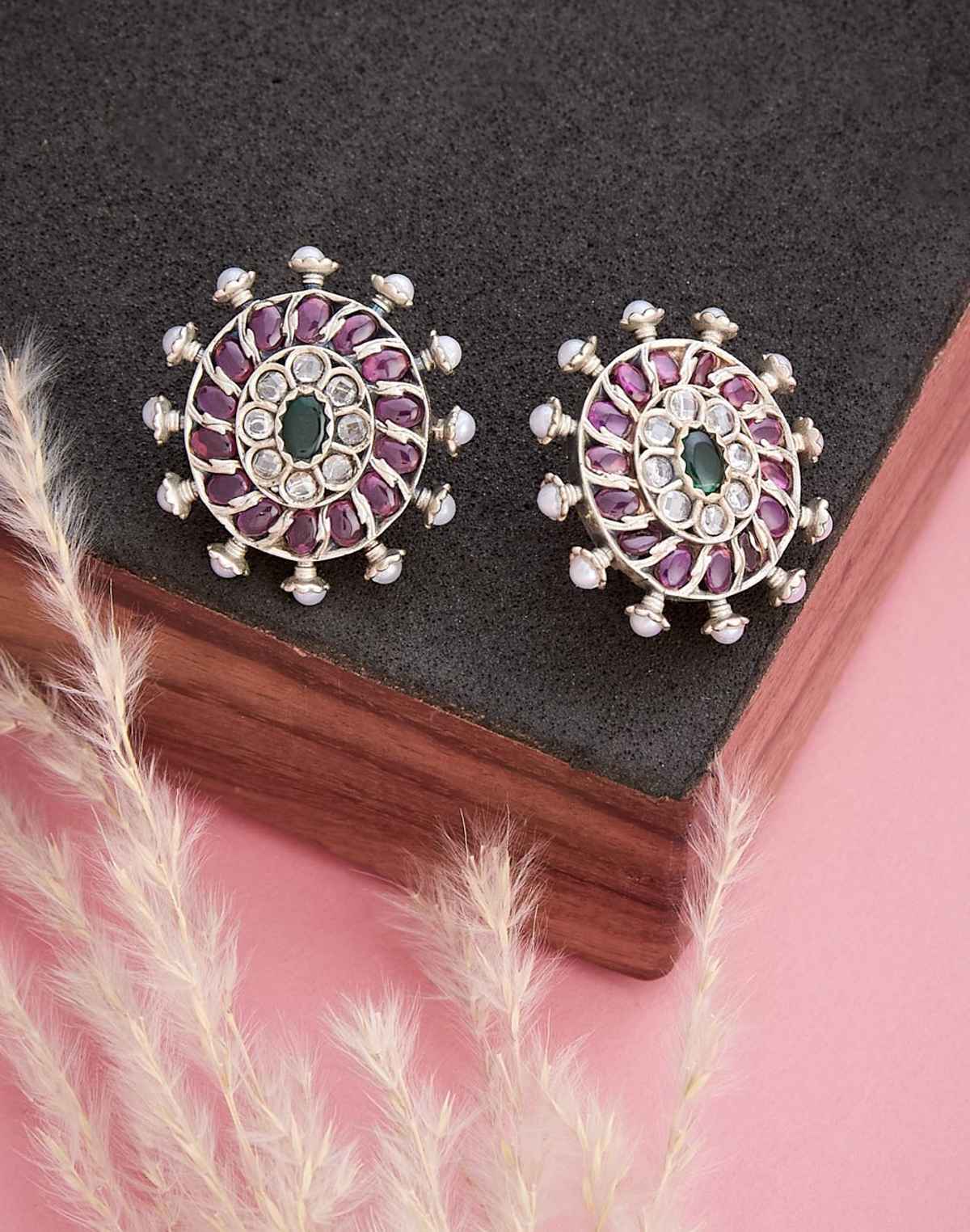 Fabindia Floral Metal Danglers