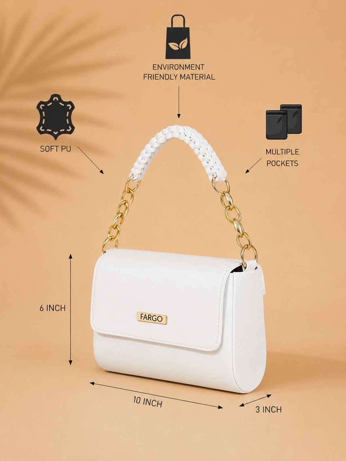 Fargo White Stylish Sling Bag | FGO-688