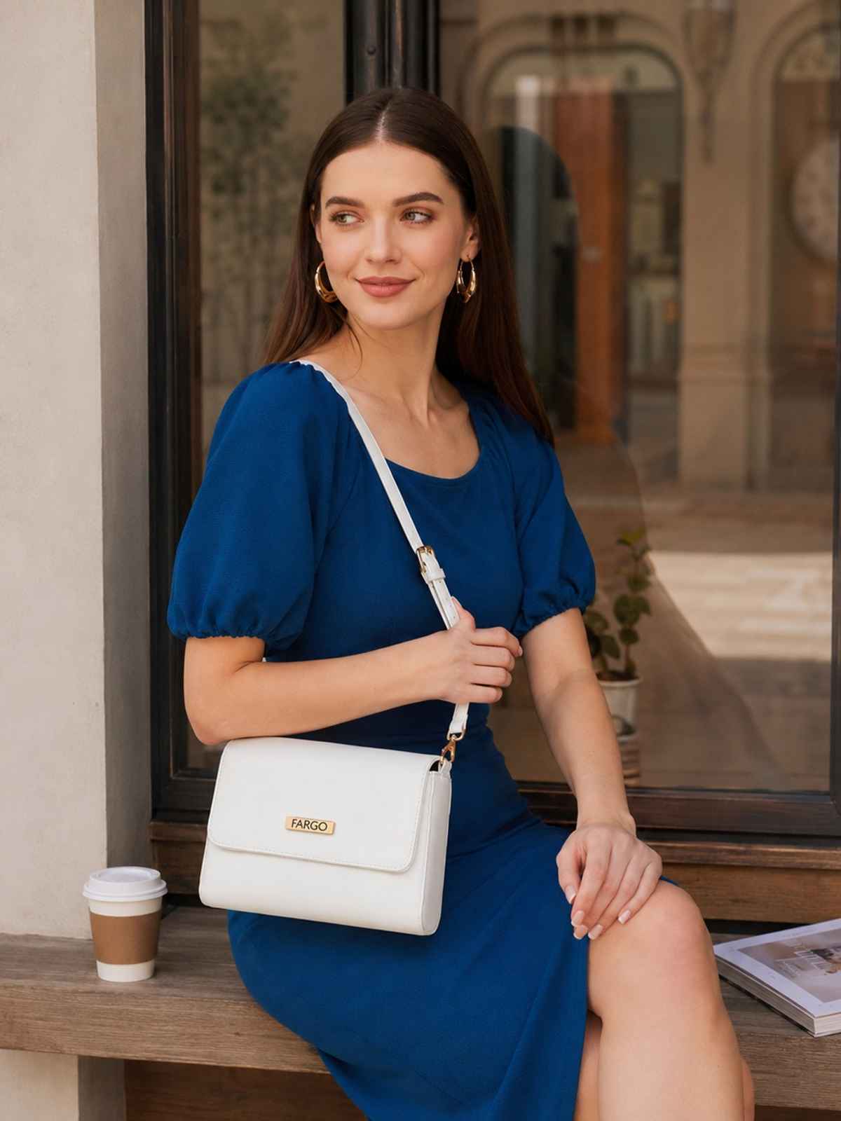 Fargo White Stylish Sling Bag | FGO-688