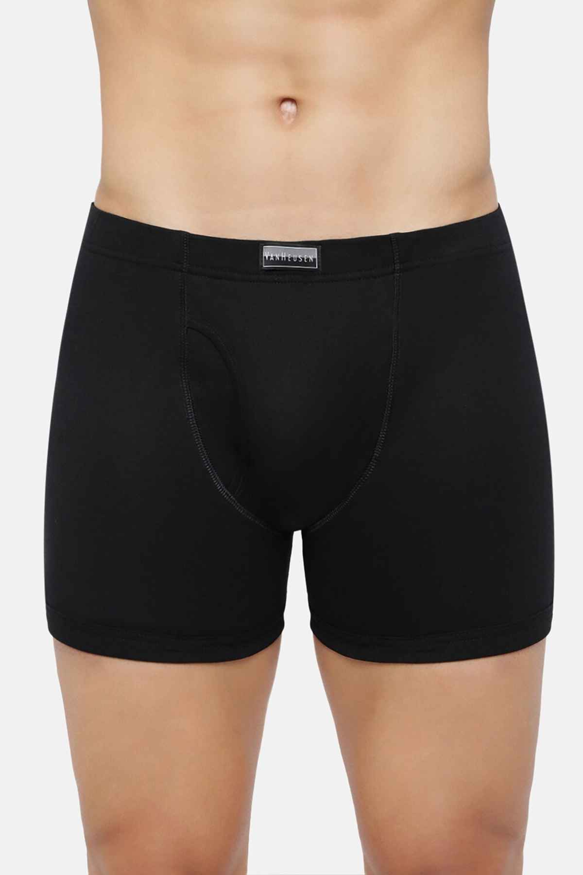 Van Heusen Men Dark Grey, Pure Black & Pure Black Pack Of 3 Combed Anti Bacterial Boxer Briefs - S