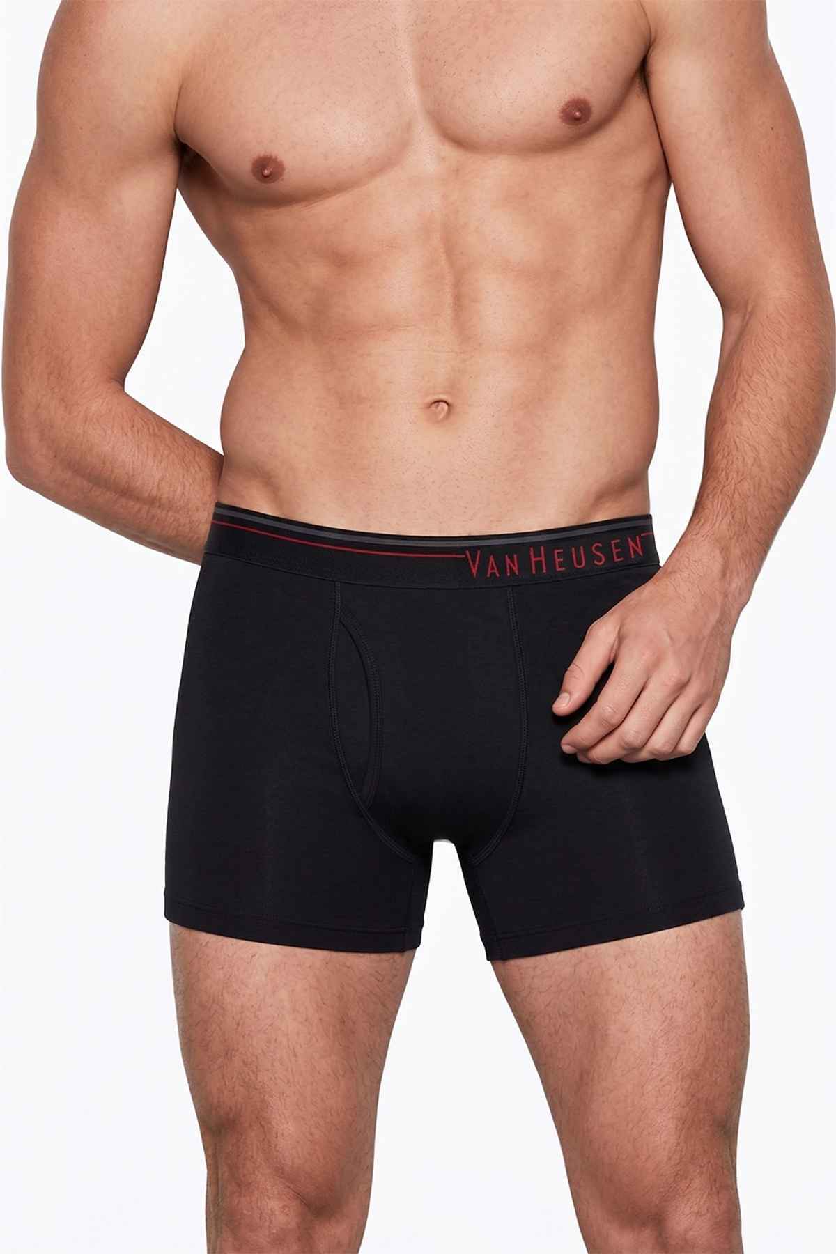 Van Heusen Men Pack Of 2 Anti Bacterial & Colour Fresh Boxer Briefs |Pure Black,Grey Mel-M