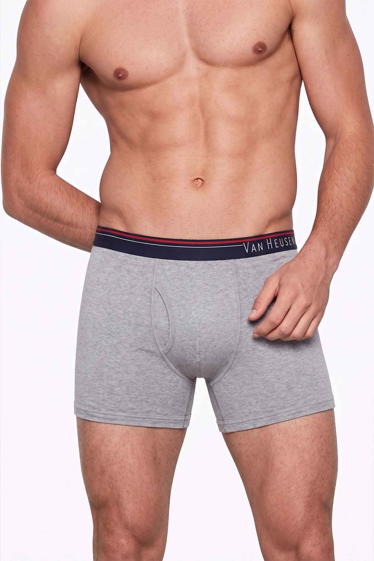 Van Heusen Men Pack Of 2 Anti Bacterial & Colour Fresh Boxer Briefs |Pure Black,Grey Mel-M