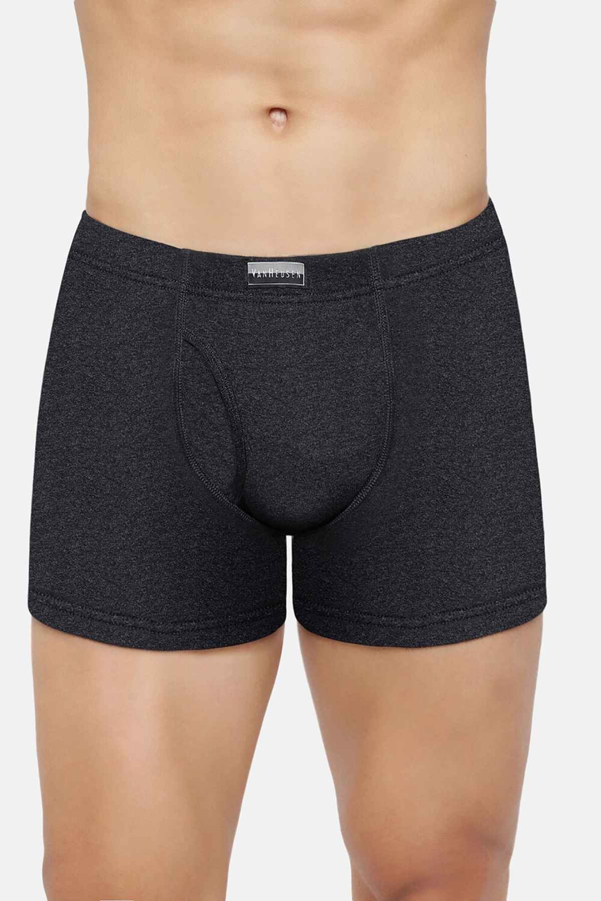 Van Heusen Men Dark Grey, Pure Black & Pure Black Pack Of 3 Combed Anti Bacterial Boxer Briefs - S