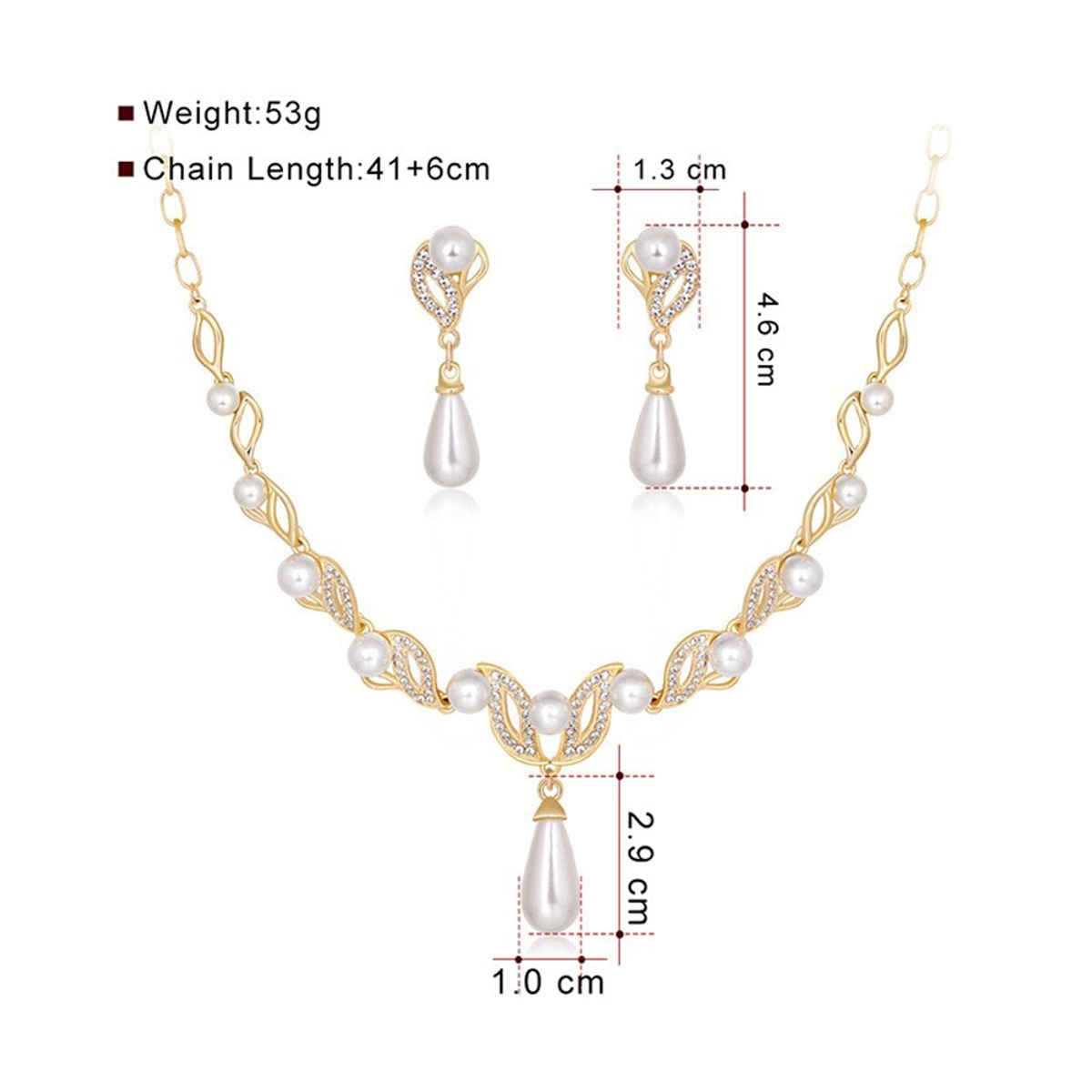 Shining Diva Fashion Latest Stylish Design Gold Plated Pearl Necklace Set for Women | 15121s