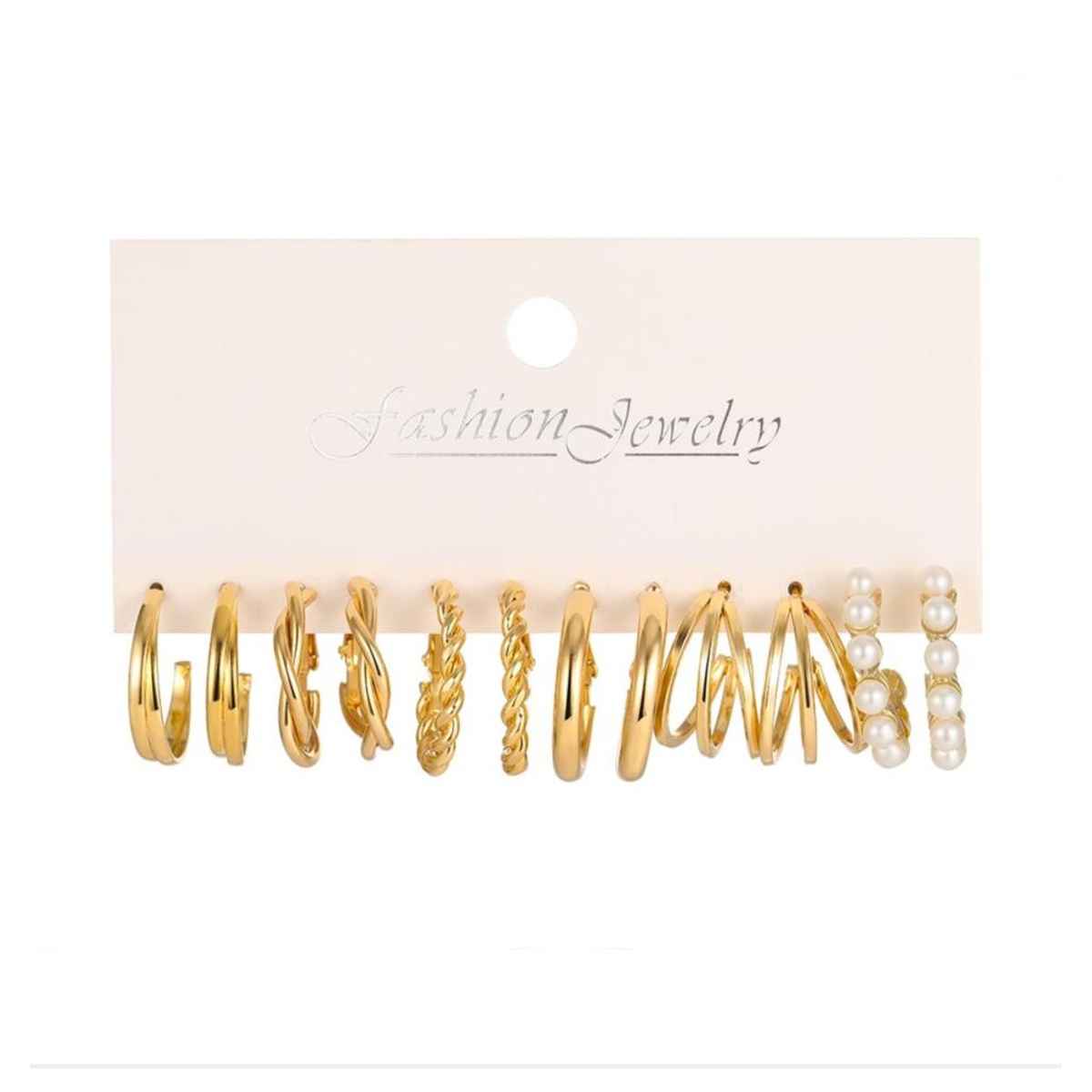 Shining Diva Fashion 6 Pairs Combo Set Latest Stylish Hoop Earrings for Women and Girls | 15724er