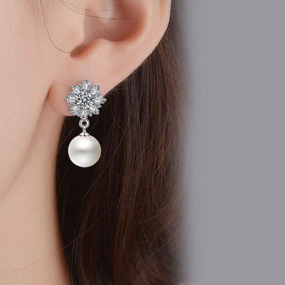 Shining Diva Fashion Latest Stylish Pearl Earrings for Women & Girls | 10717er