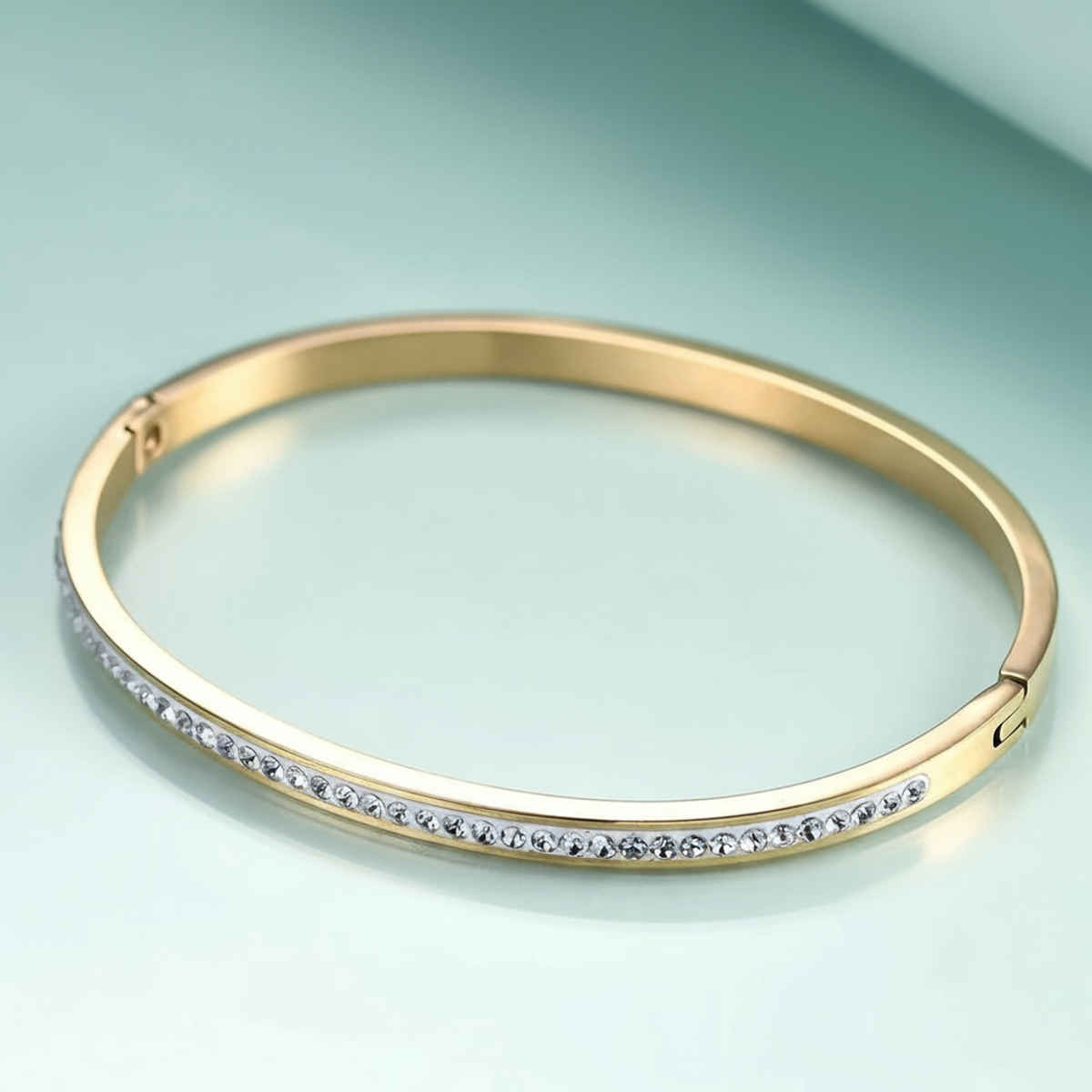 Shining Diva Fashion Stylish Stainless Steel Crystal Gift Bracelet for Women and Girls | 15835b