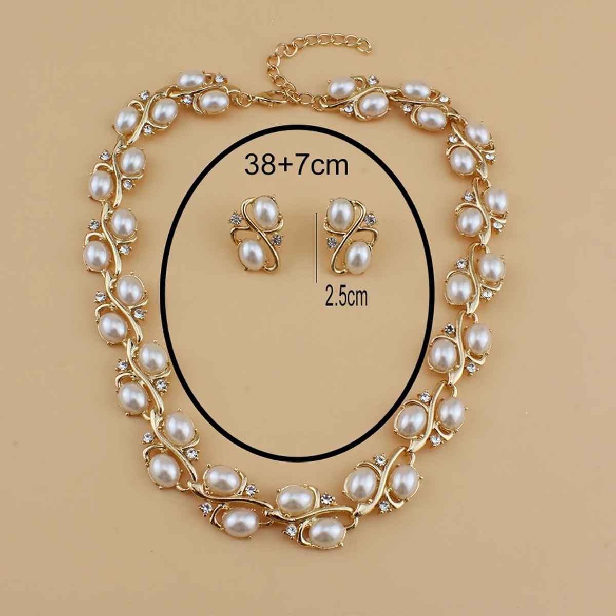 Shining Diva Fashion Stylish Design Fancy Pearl Earrings Necklace Jewellery Set for Women | 15225s