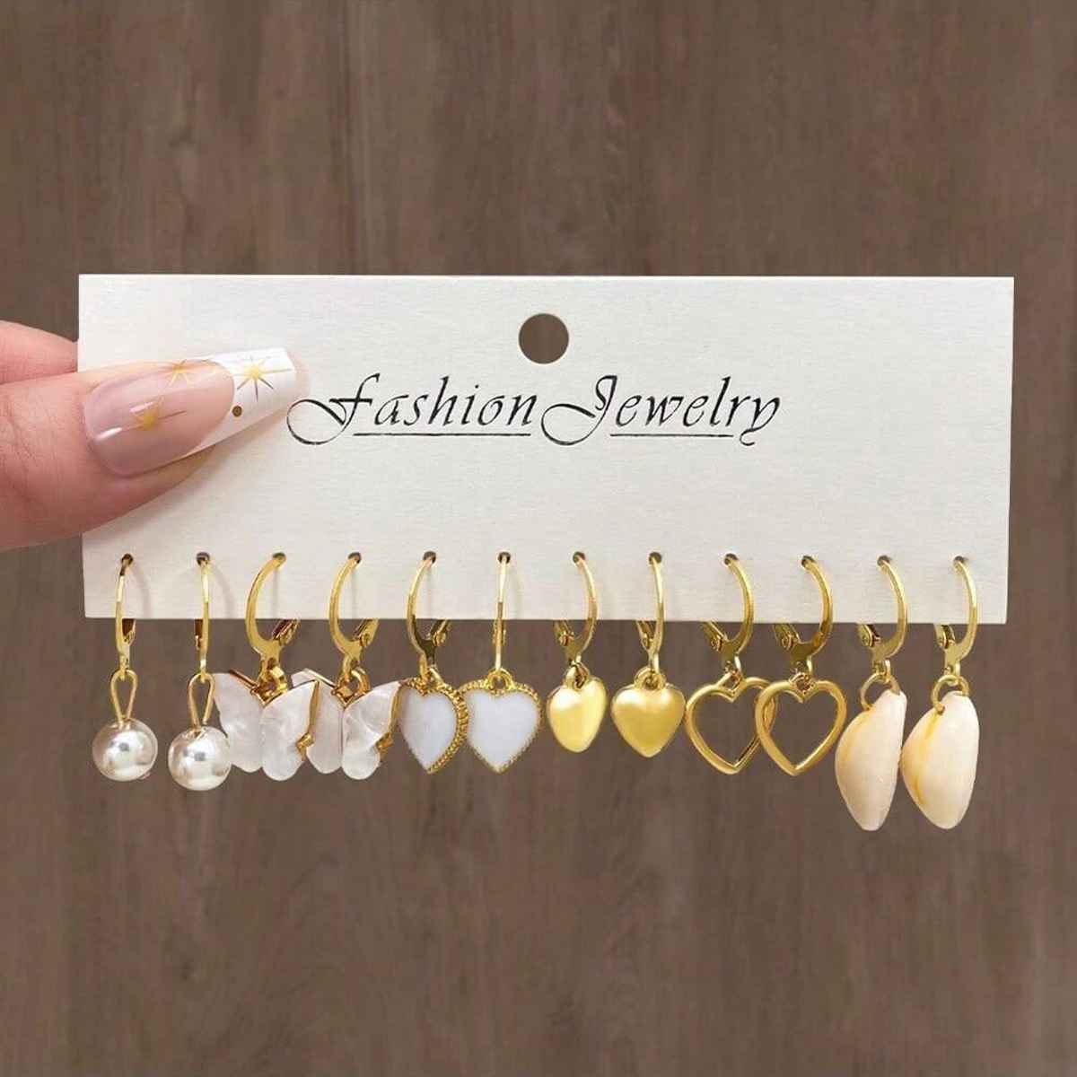 Shining Diva Fashion 12 Pairs Combo Set Latest Stylish Drop Earrings for Women and Girls | 15859er