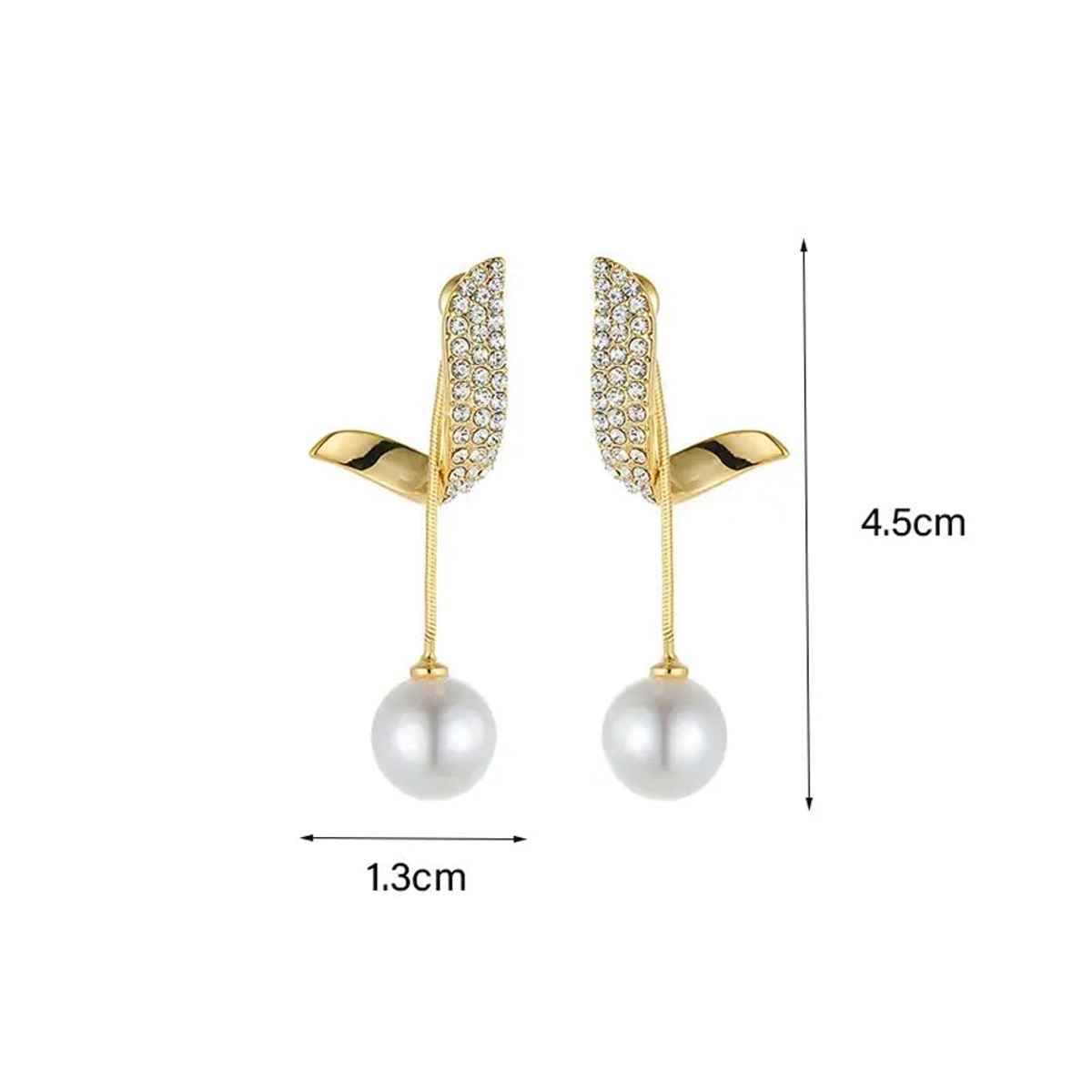 Shining Diva Fashion Latest Stylish Gold Plated Pearl Drop Earrings for Women and Girls | 14729er