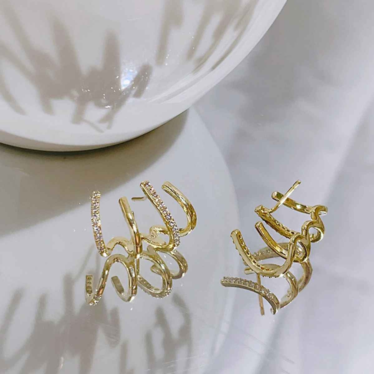 Shining Diva Fashion Latest Stylish Ear Cuff Earrings for Women and Girls | 14980er