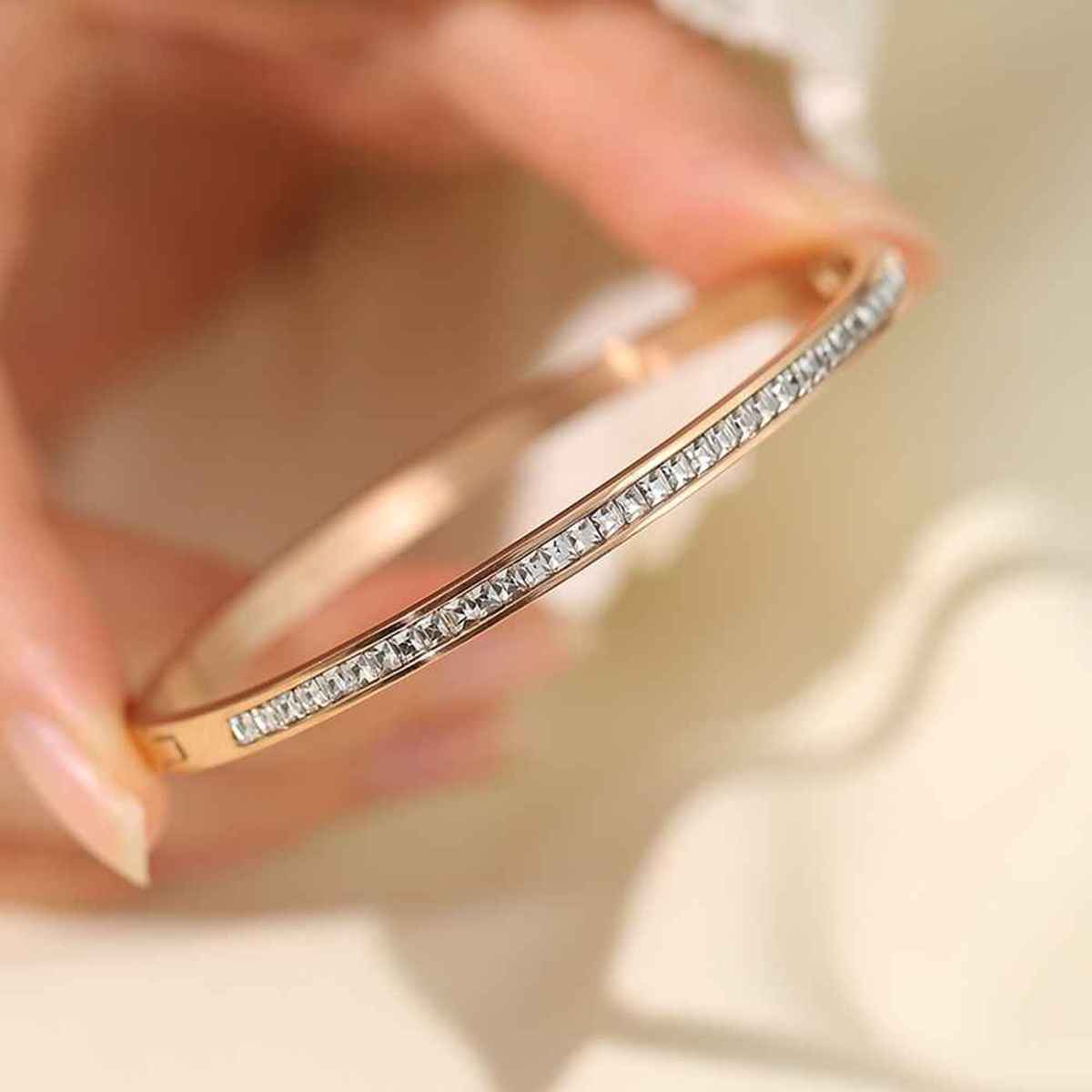 Shining Diva Fashion Latest Stylish Stainless Steel Bangle Gift Bracelet for Women and Girls 15836b