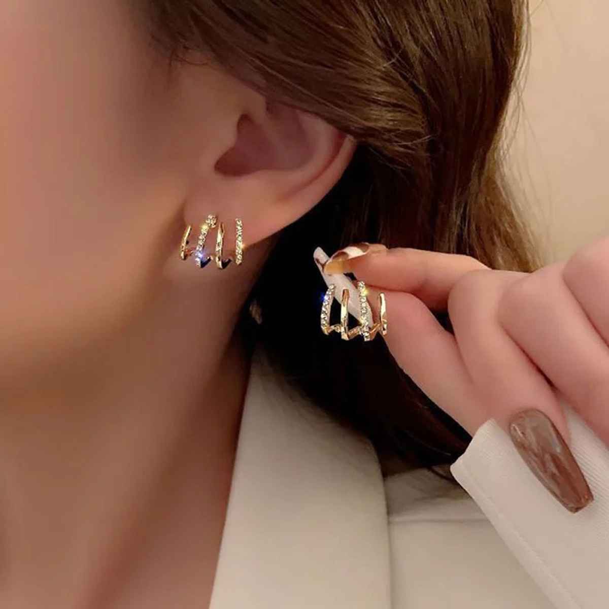 Shining Diva Fashion Latest Stylish Ear Cuff Earrings for Women and Girls | 14980er