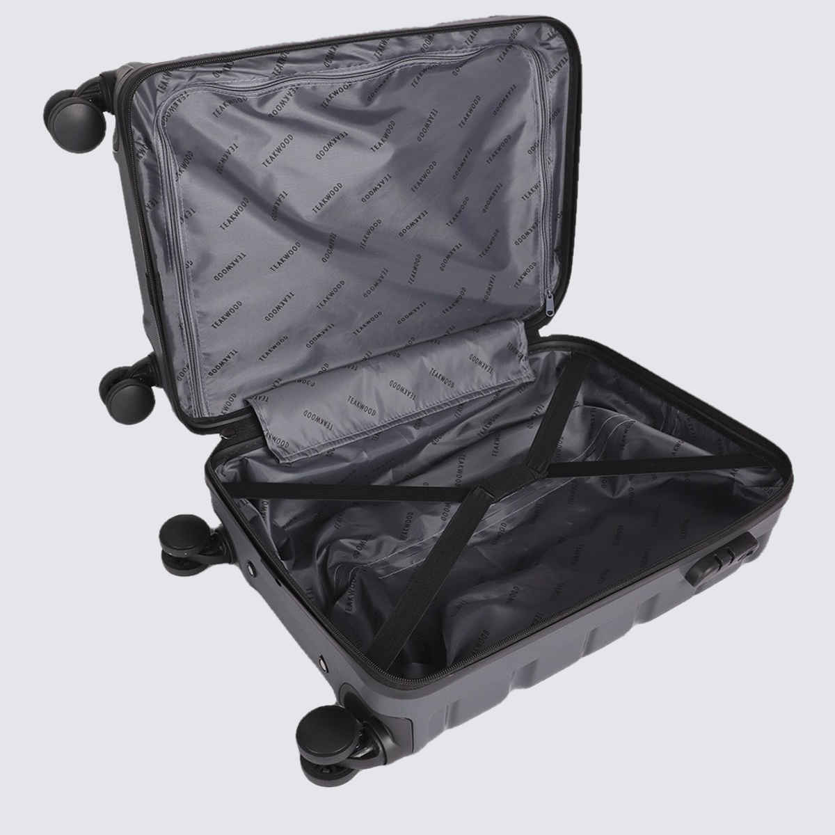 Teakwood Cabin Sized 360 Degree Rotation Hard Trolley Bag | Grey