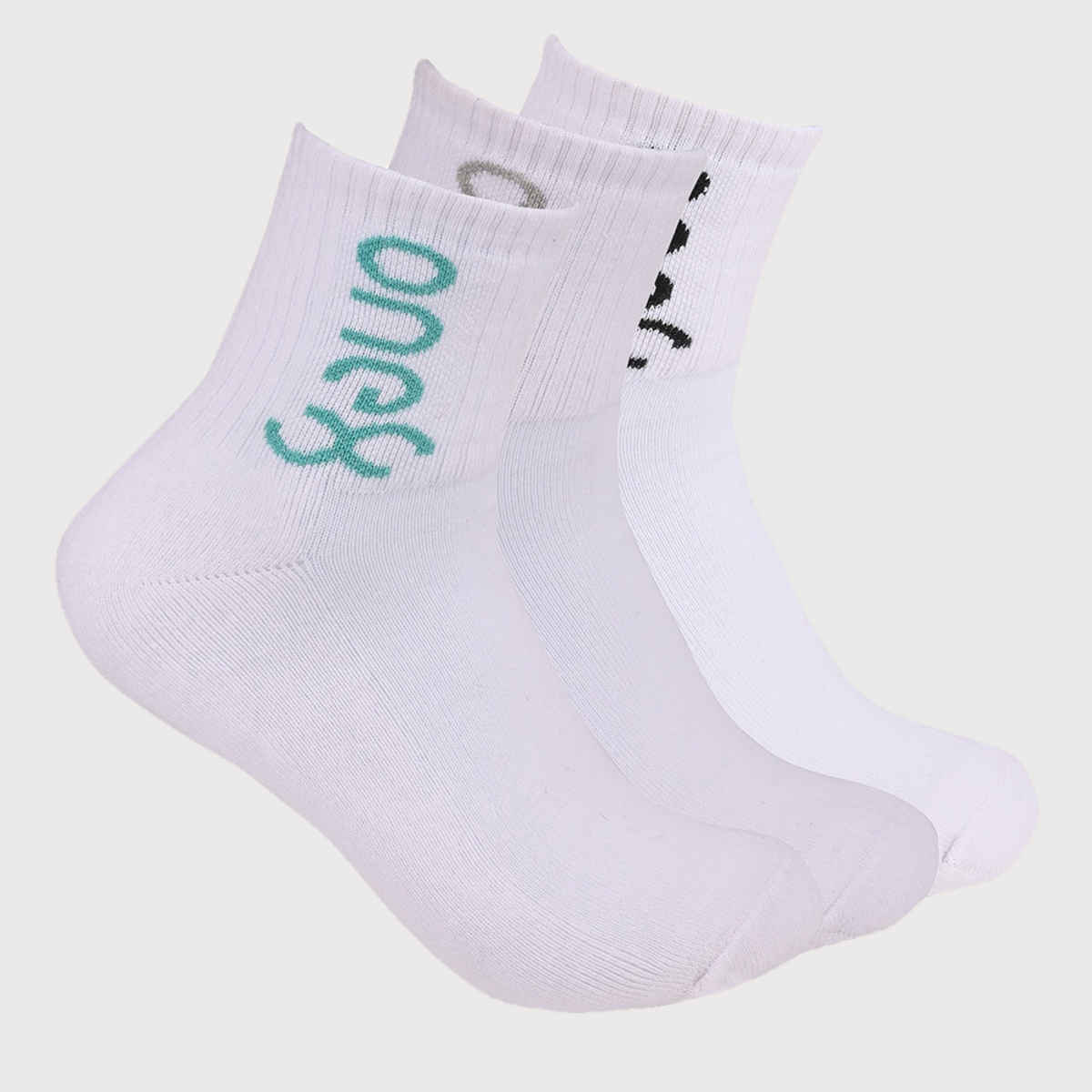 One8 Men's Cotton Ankle Length Socks | White - Free Size