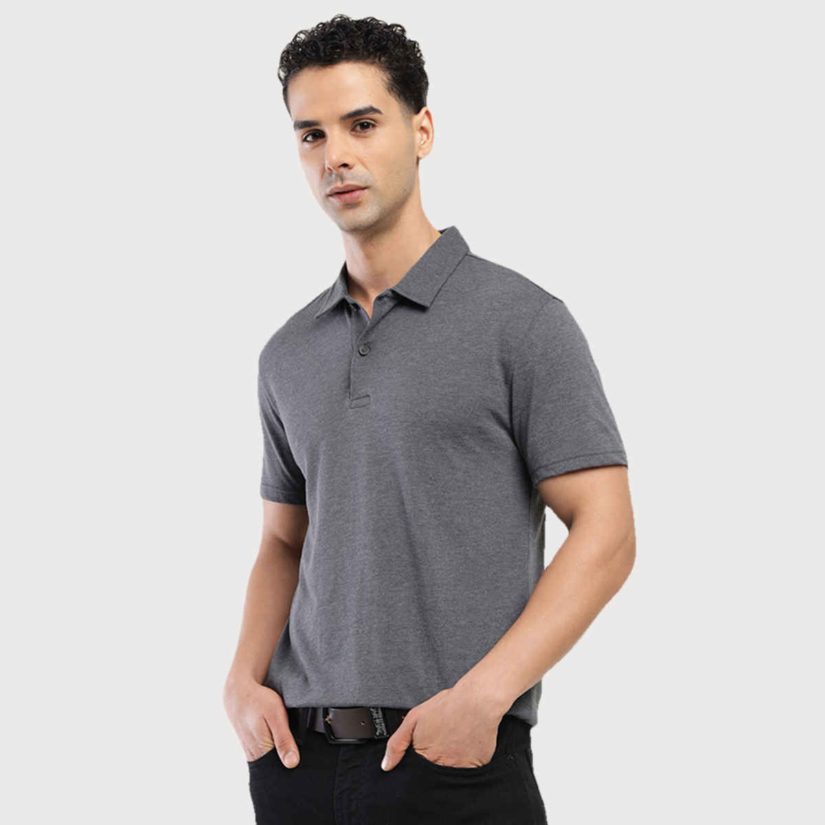 Levi's Men's Poly Cotton Polo T-shirt | Charcoal Grey - M