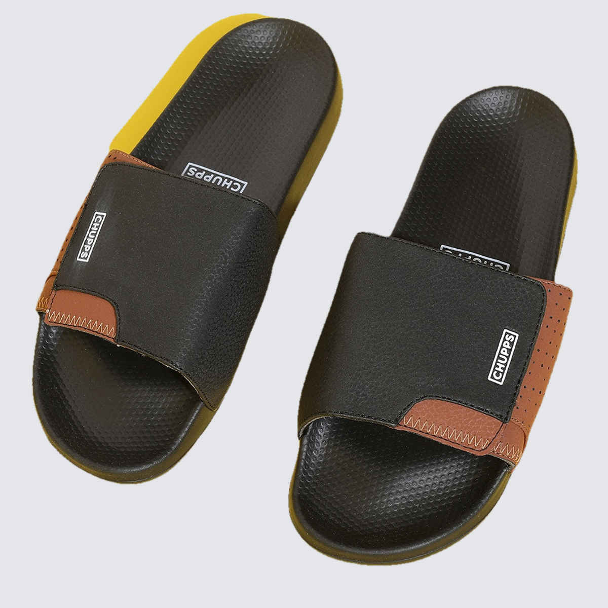 Chupps Solid Hues Black - Tan Men's | Casual Slider UK10