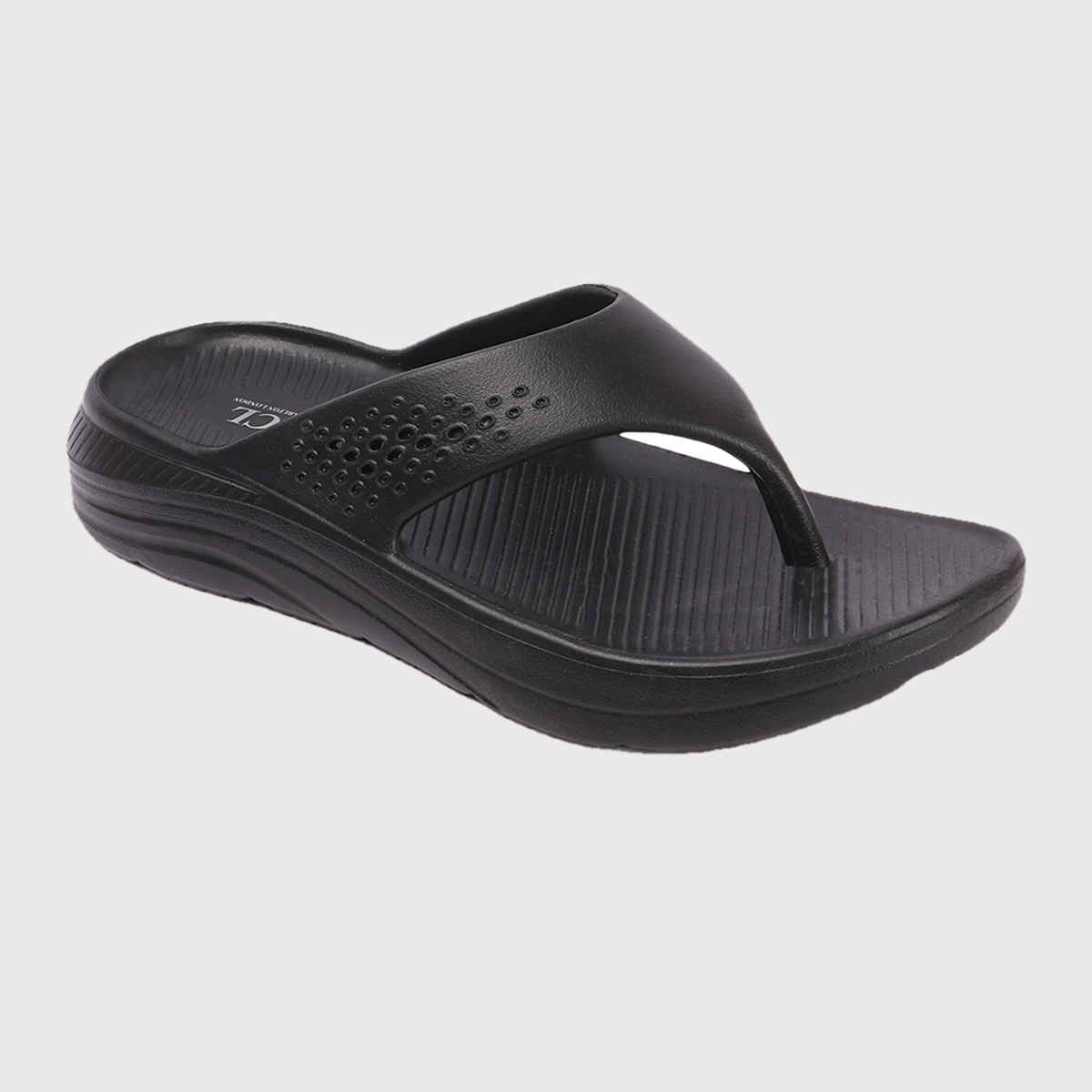 Carlton London Black Comfortable Men Flip Flops - UK 7