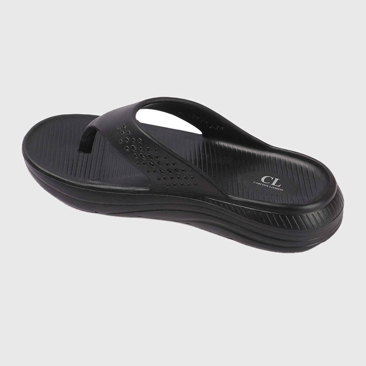 Carlton London Black Comfortable Men Flip Flops - UK 7