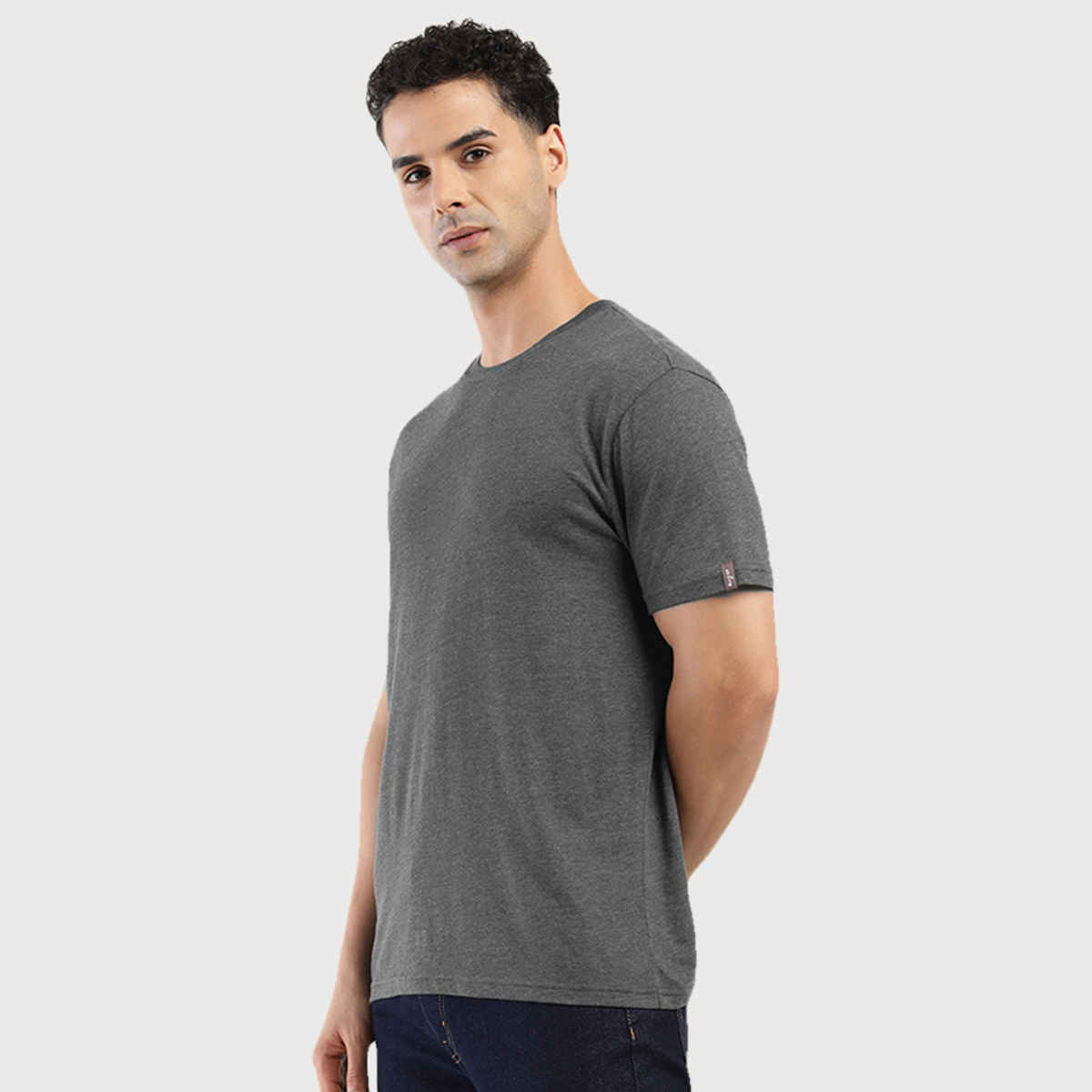 Levi's Men's Poly Cotton Round Neck T-shirt | Dark Grey - S