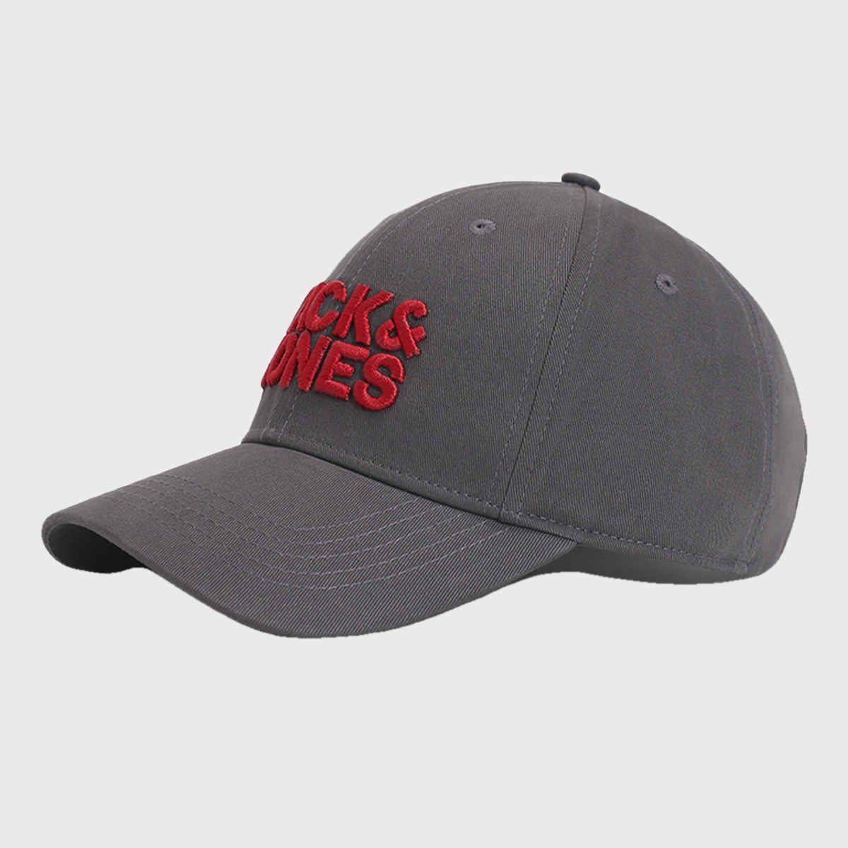 Jack & Jones Men's Embroidered Cotton Baseball Cap | Grey - Free Size