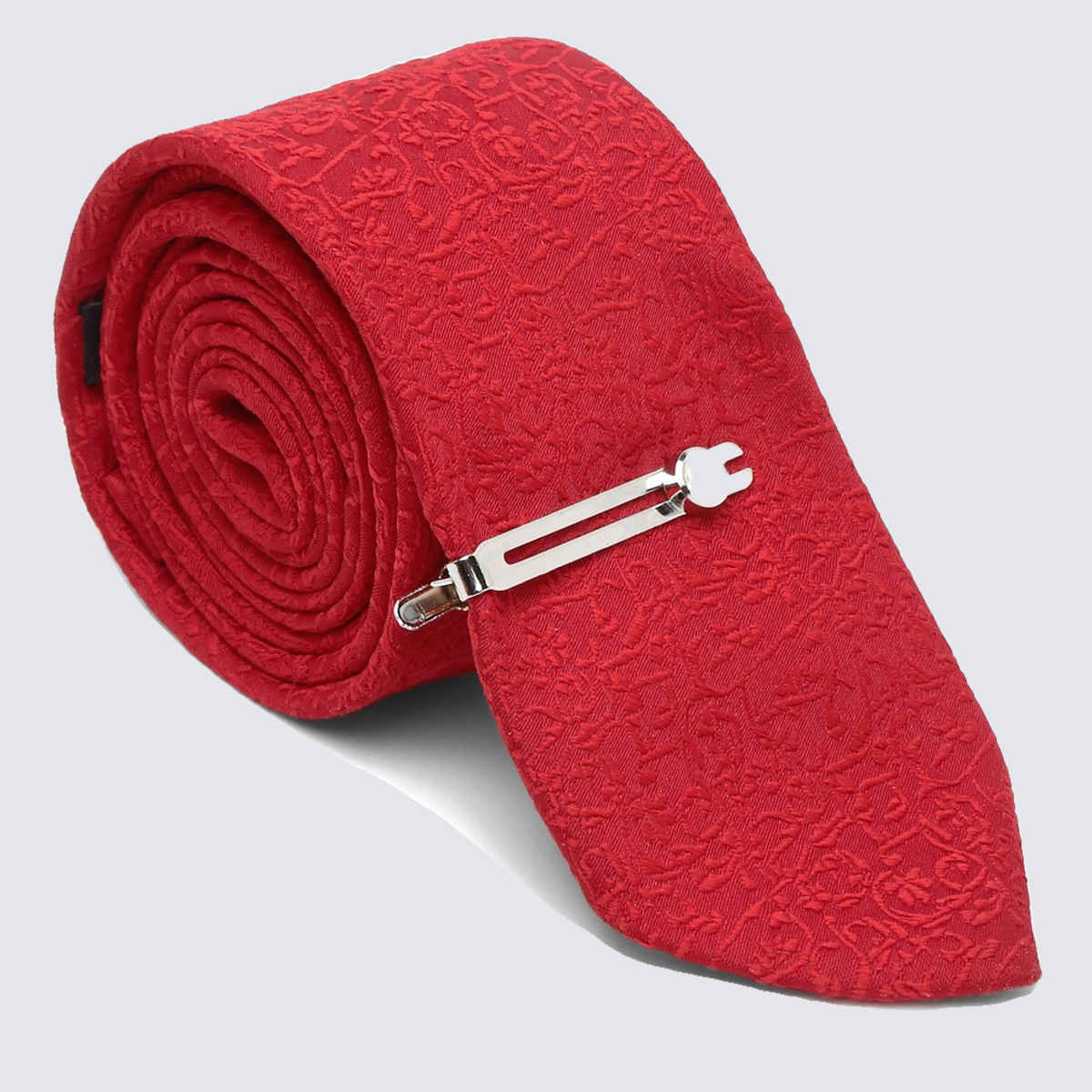 Louis Stitch Men's Silk Necktie Set | Indian Red - One Size